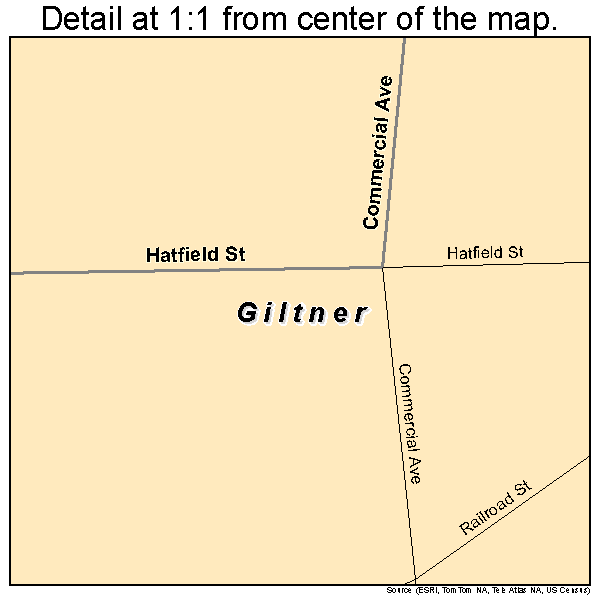 Giltner, Nebraska road map detail