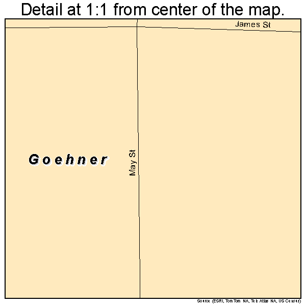 Goehner, Nebraska road map detail