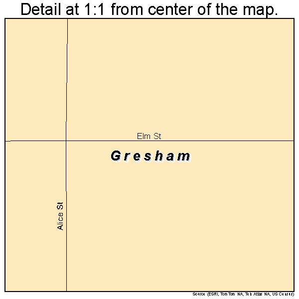 Gresham, Nebraska road map detail