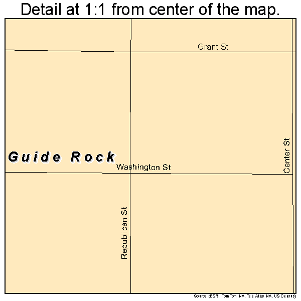 Guide Rock, Nebraska road map detail