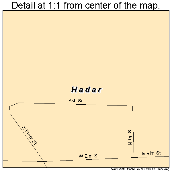 Hadar, Nebraska road map detail