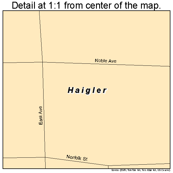 Haigler, Nebraska road map detail