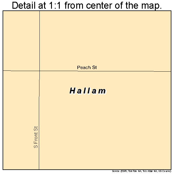 Hallam, Nebraska road map detail