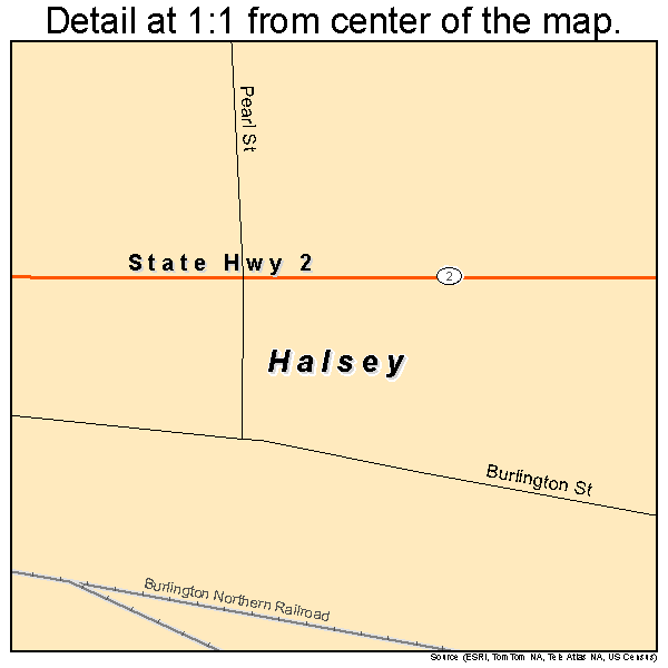 Halsey, Nebraska road map detail