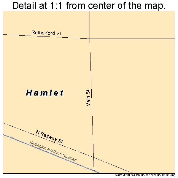 Hamlet, Nebraska road map detail