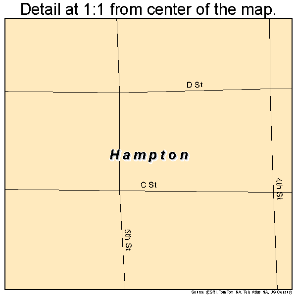 Hampton, Nebraska road map detail