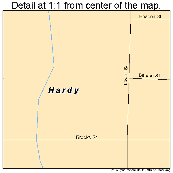 Hardy, Nebraska road map detail