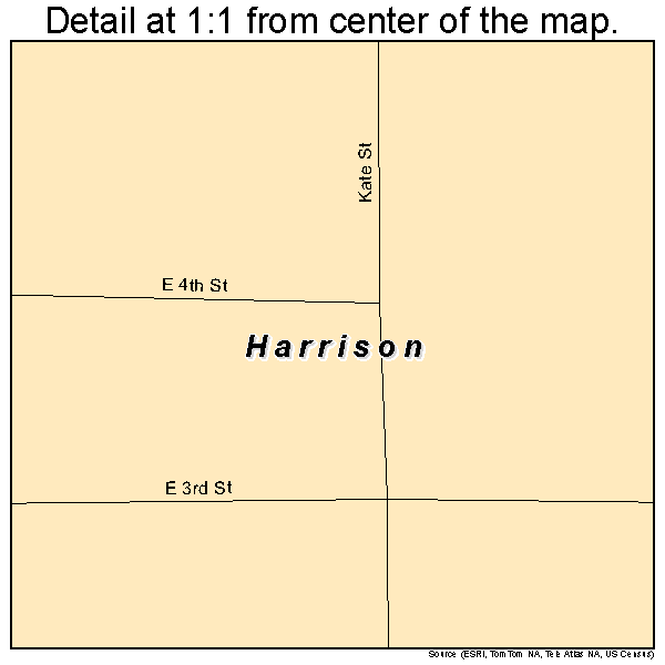 Harrison, Nebraska road map detail