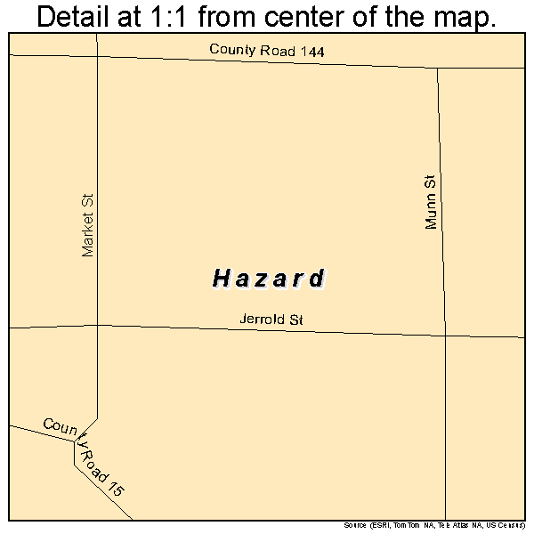Hazard, Nebraska road map detail