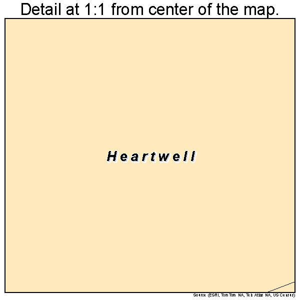 Heartwell, Nebraska road map detail