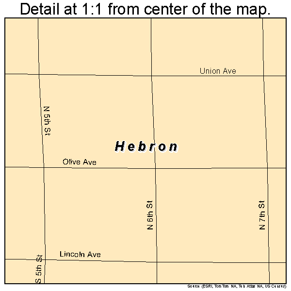 Hebron, Nebraska road map detail