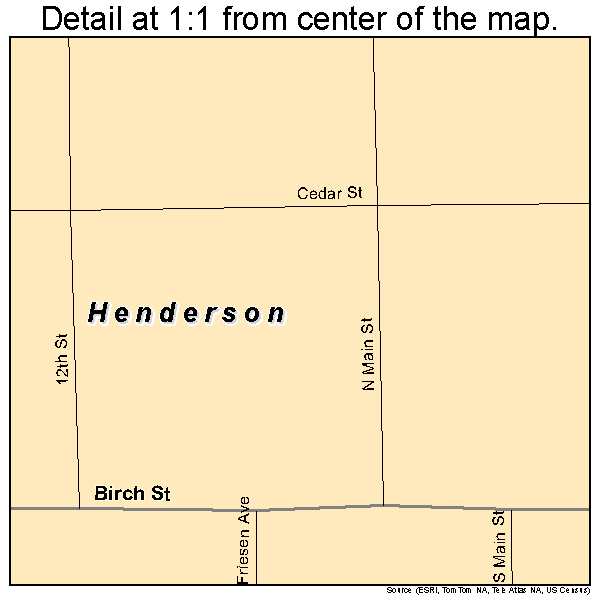 Henderson, Nebraska road map detail