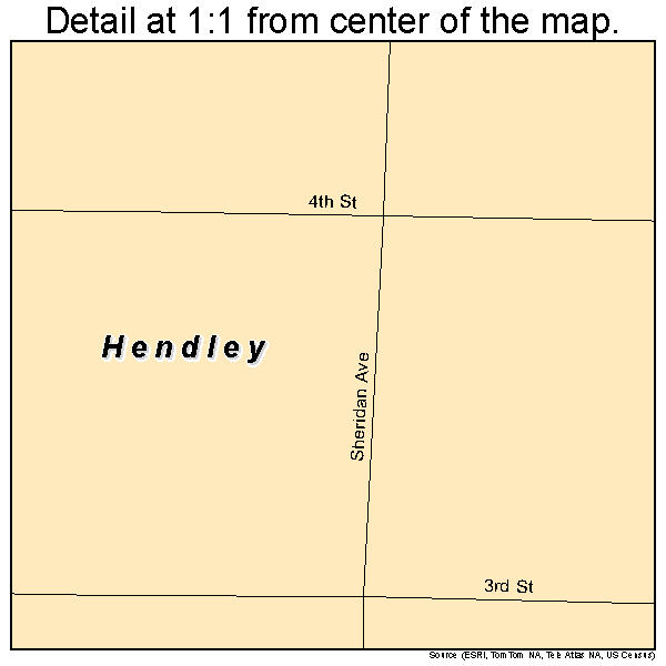 Hendley, Nebraska road map detail