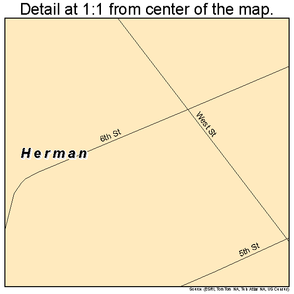 Herman, Nebraska road map detail