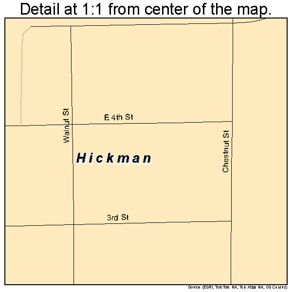Hickman, Nebraska road map detail