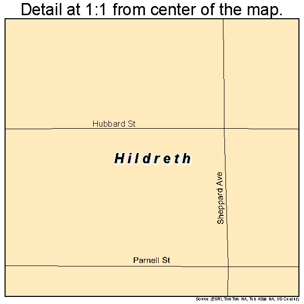 Hildreth, Nebraska road map detail