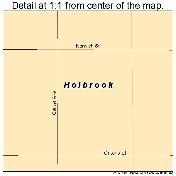 Holbrook, Nebraska road map detail
