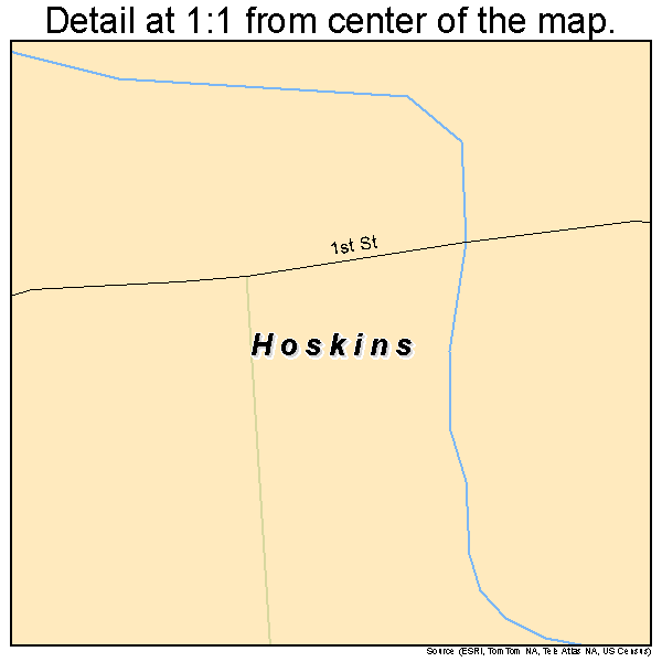 Hoskins, Nebraska road map detail