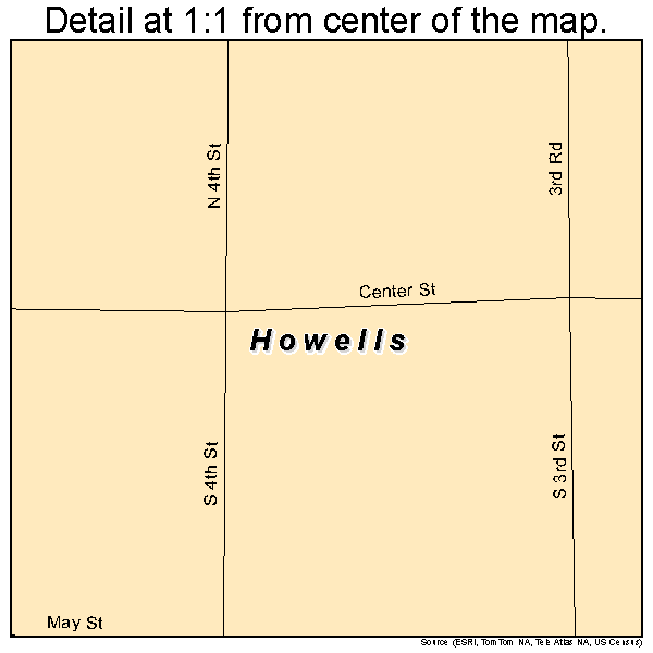 Howells, Nebraska road map detail