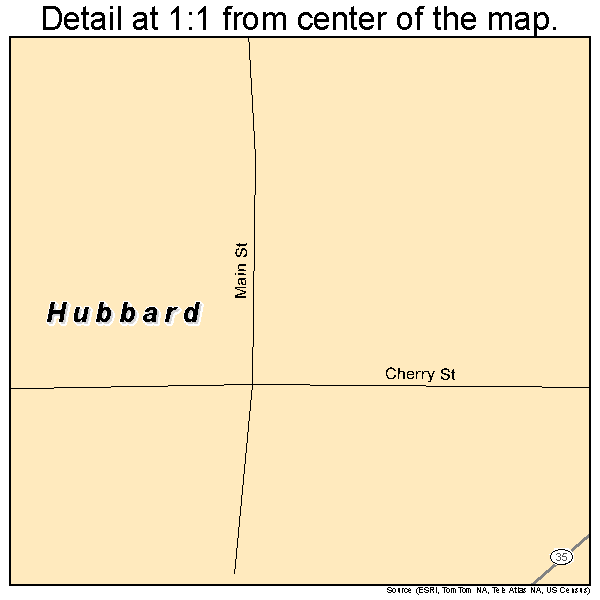 Hubbard, Nebraska road map detail