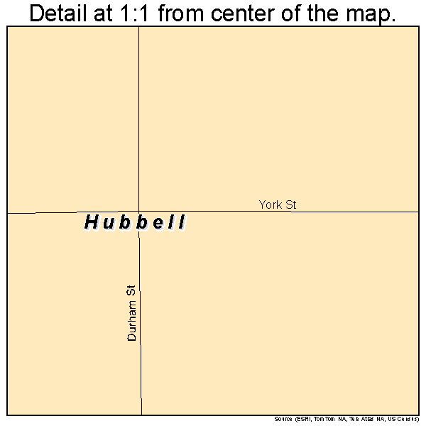 Hubbell, Nebraska road map detail