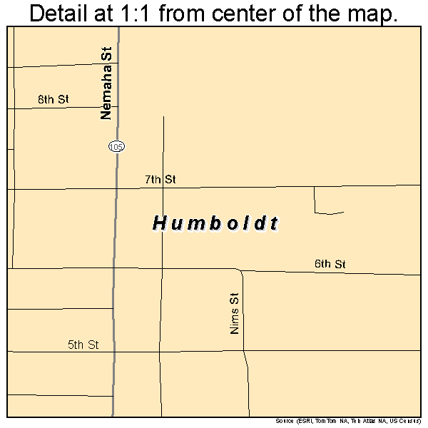 Humboldt, Nebraska road map detail