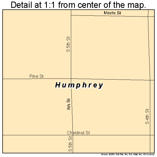 Humphrey, Nebraska road map detail