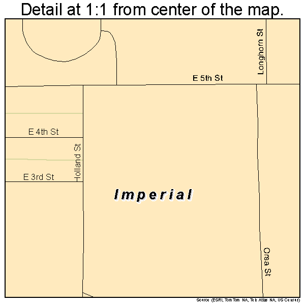 Imperial, Nebraska road map detail