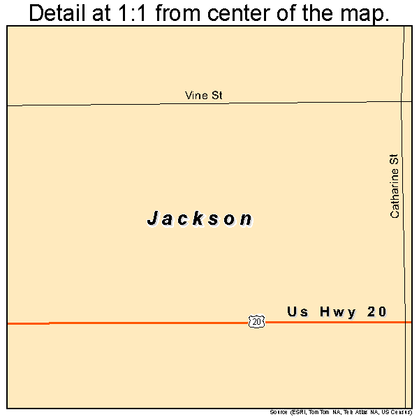 Jackson, Nebraska road map detail