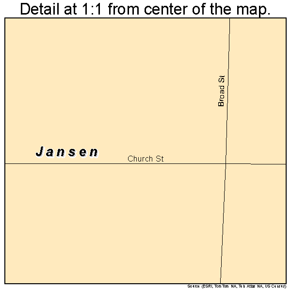 Jansen, Nebraska road map detail