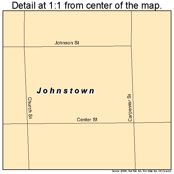 Johnstown, Nebraska road map detail