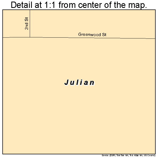 Julian, Nebraska road map detail