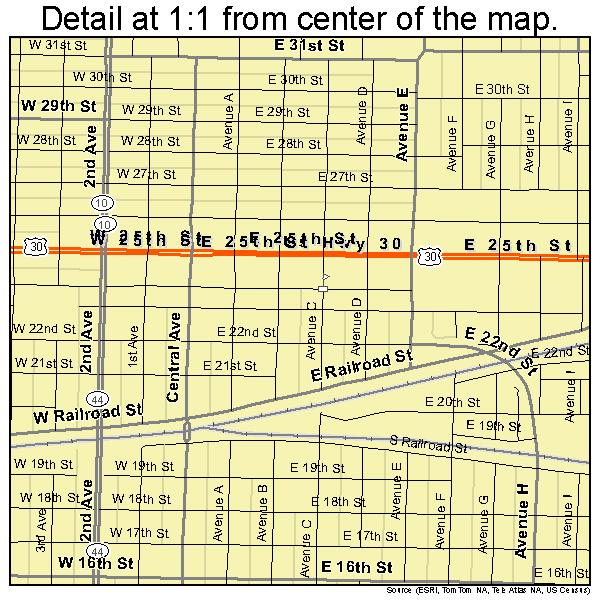 Kearney, Nebraska road map detail