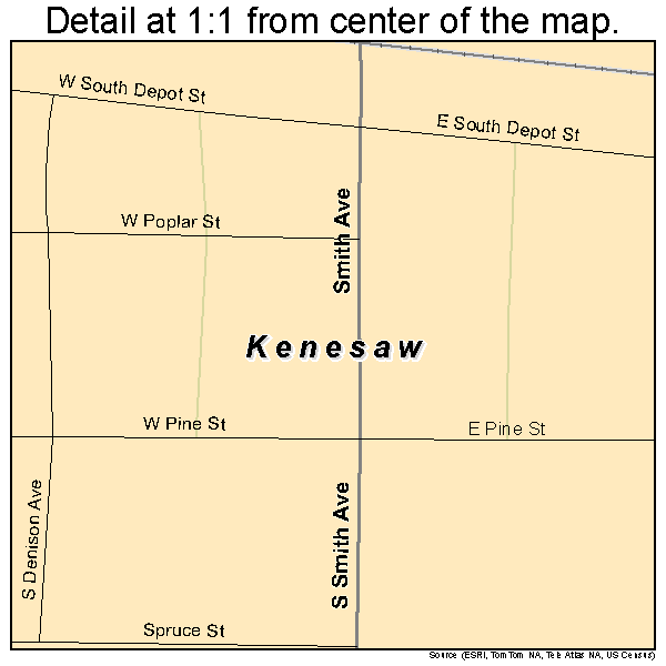 Kenesaw, Nebraska road map detail