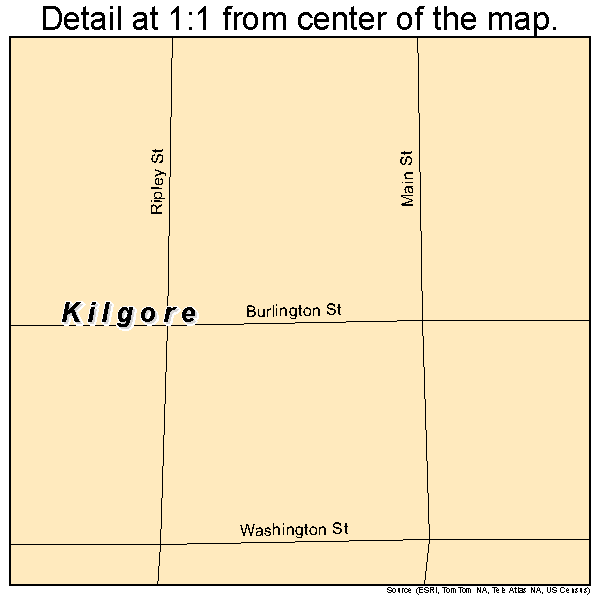 Kilgore, Nebraska road map detail