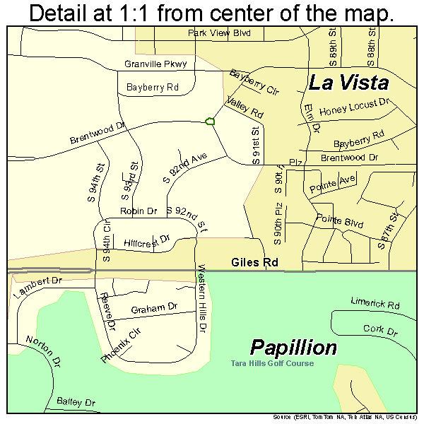 La Vista, Nebraska road map detail