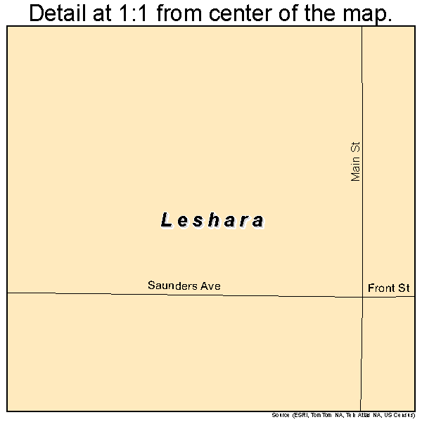 Leshara, Nebraska road map detail