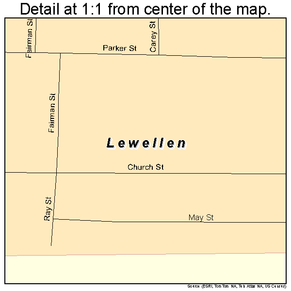 Lewellen, Nebraska road map detail