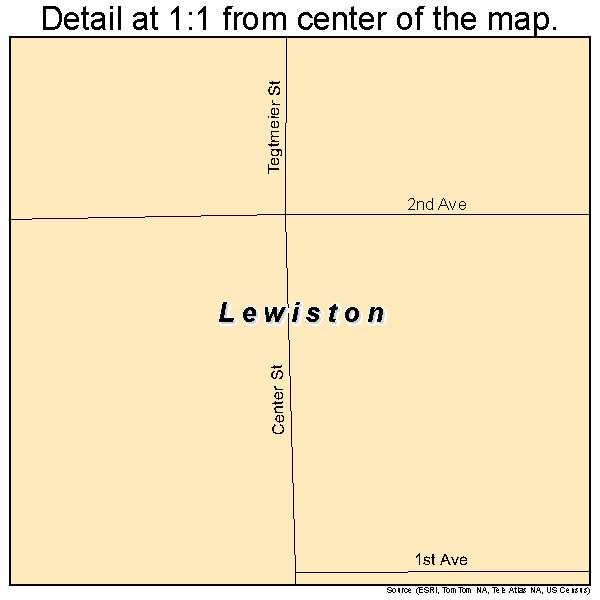 Lewiston, Nebraska road map detail