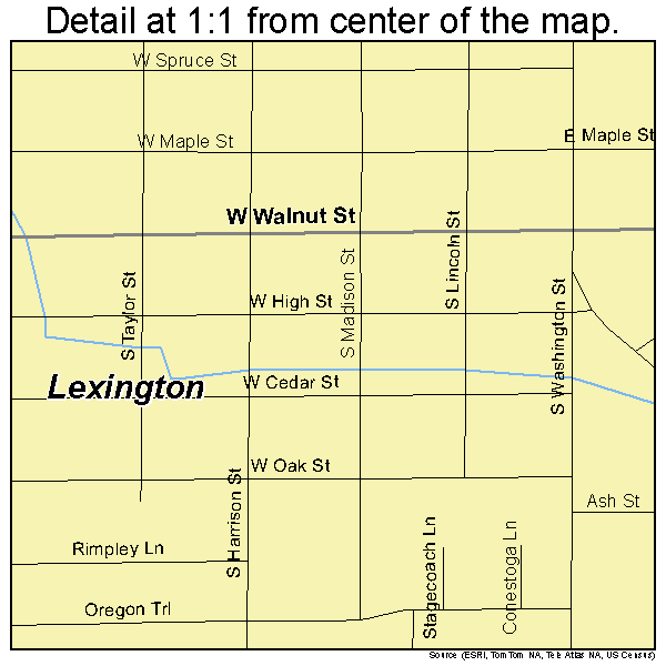 Lexington, Nebraska road map detail