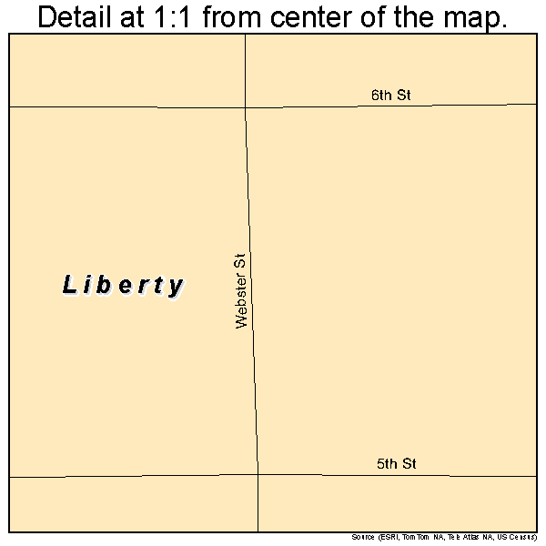 Liberty, Nebraska road map detail