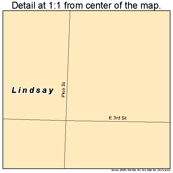 Lindsay, Nebraska road map detail