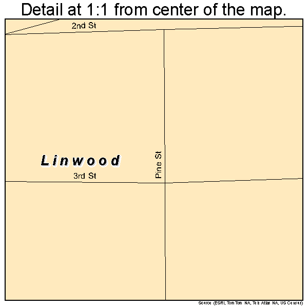 Linwood, Nebraska road map detail