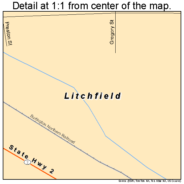 Litchfield, Nebraska road map detail