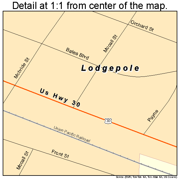 Lodgepole, Nebraska road map detail