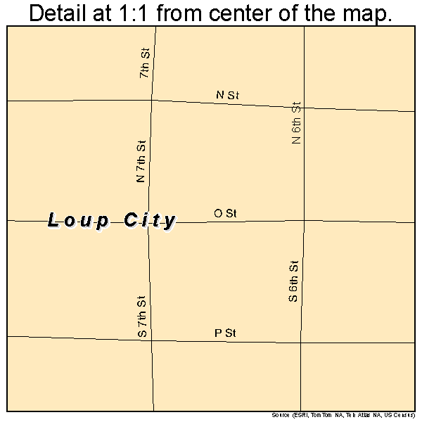 Loup City, Nebraska road map detail