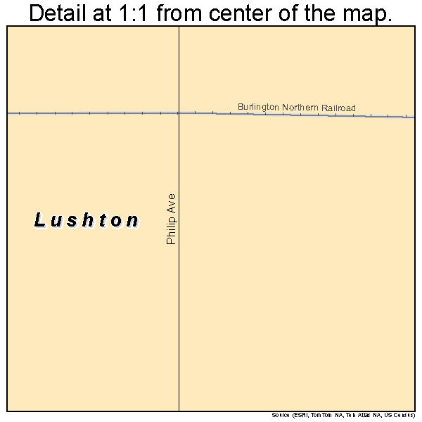 Lushton, Nebraska road map detail