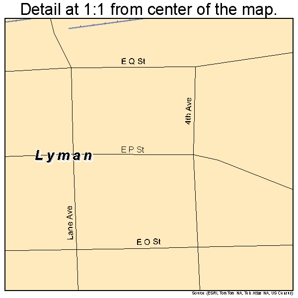 Lyman, Nebraska road map detail