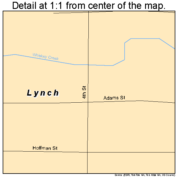 Lynch, Nebraska road map detail