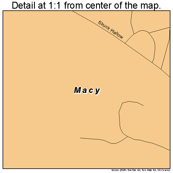 Macy, Nebraska road map detail